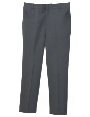 1970s Classic Grey Straight-Fit Suit Trousers - W34 L30