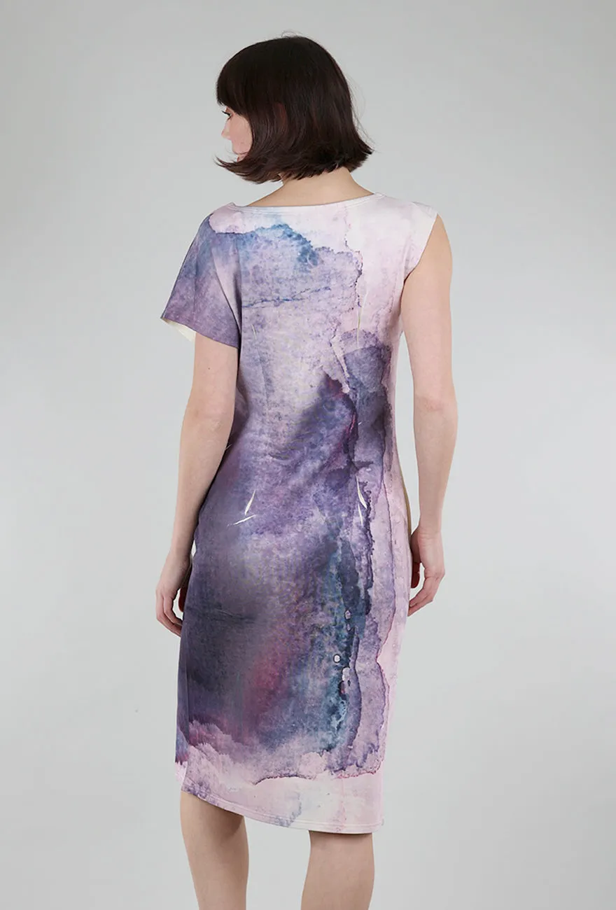 Abstract Scuba Dress, Mauve