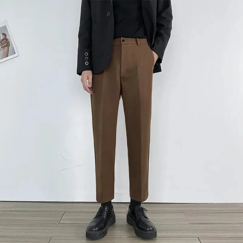 Advbridge -  Men Autumn Winter New Business Woolen Pants Men's Loose Leisure Straight Pants Male Formal Social Suit Trousers H359