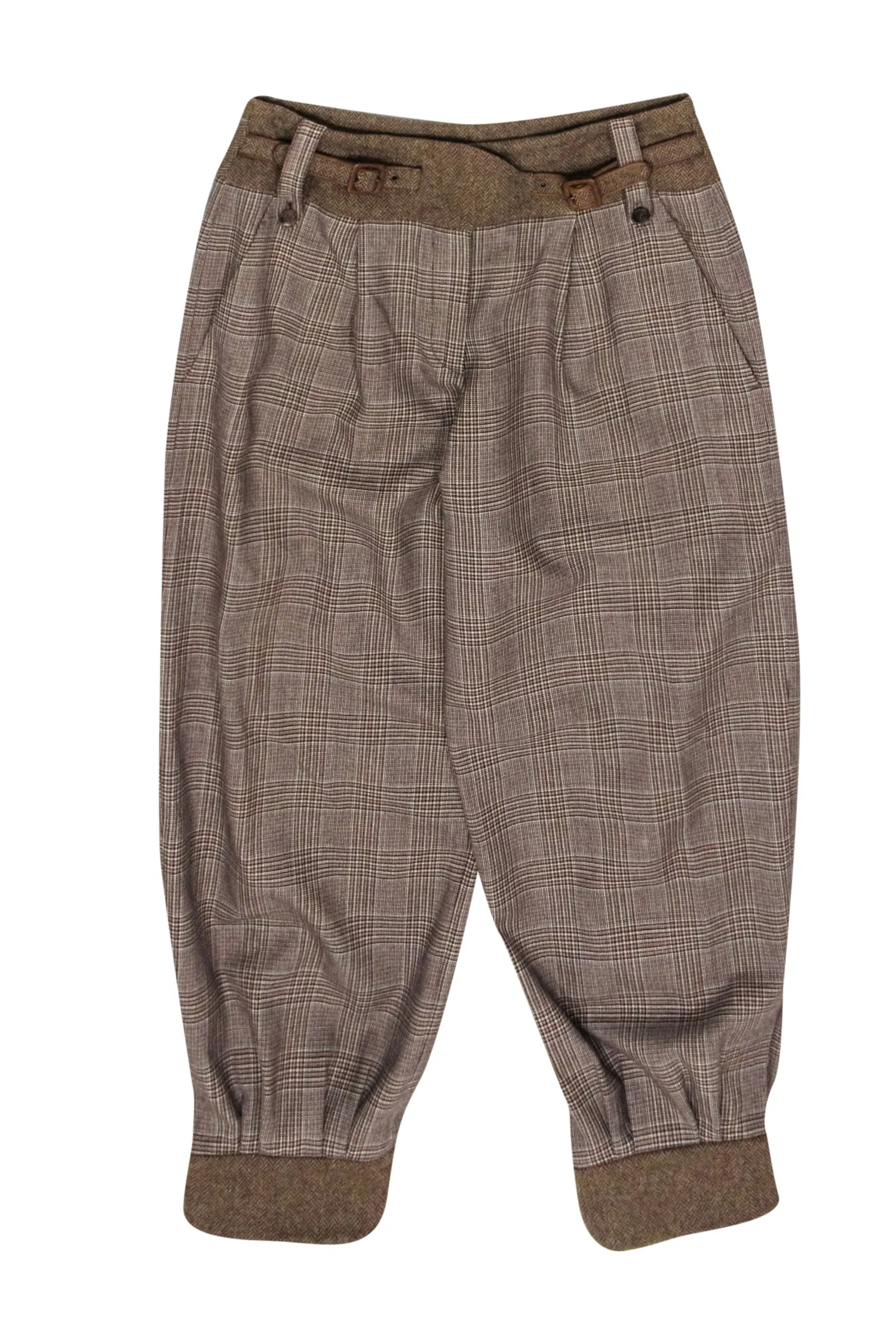 Alexander McQueen - Brown Plaid Tapered Ankle Pants Sz 8