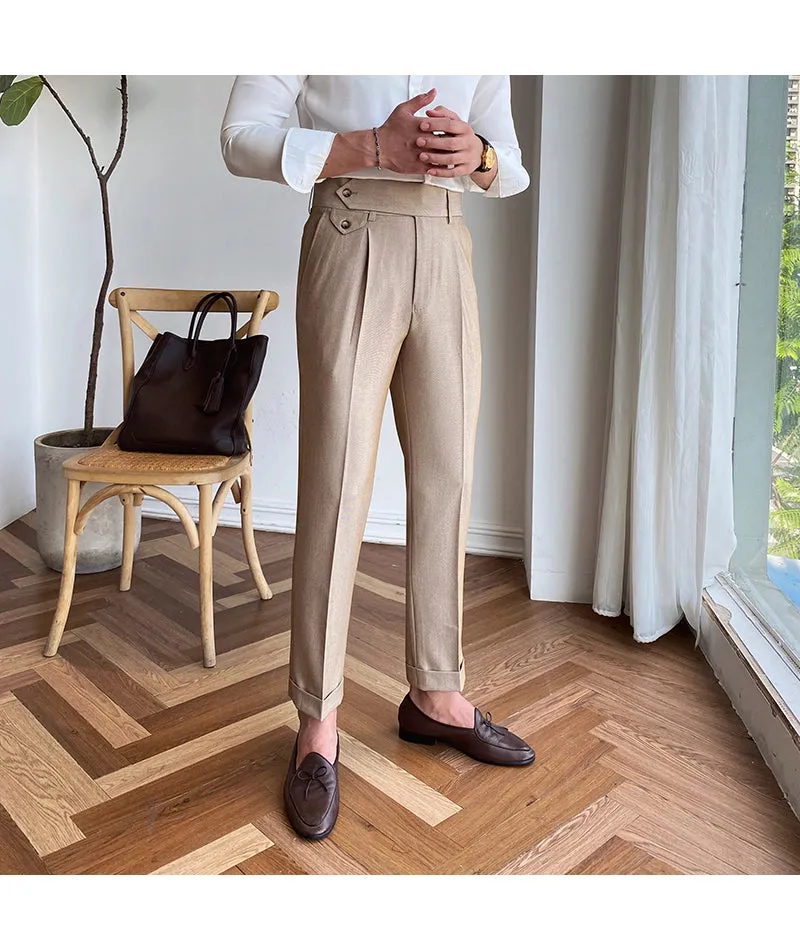 Autumn Men's Trousers High-waist Straight Drape Casual Business Dress Pants Office Social Wedding Streetwear Fashion Long Pants