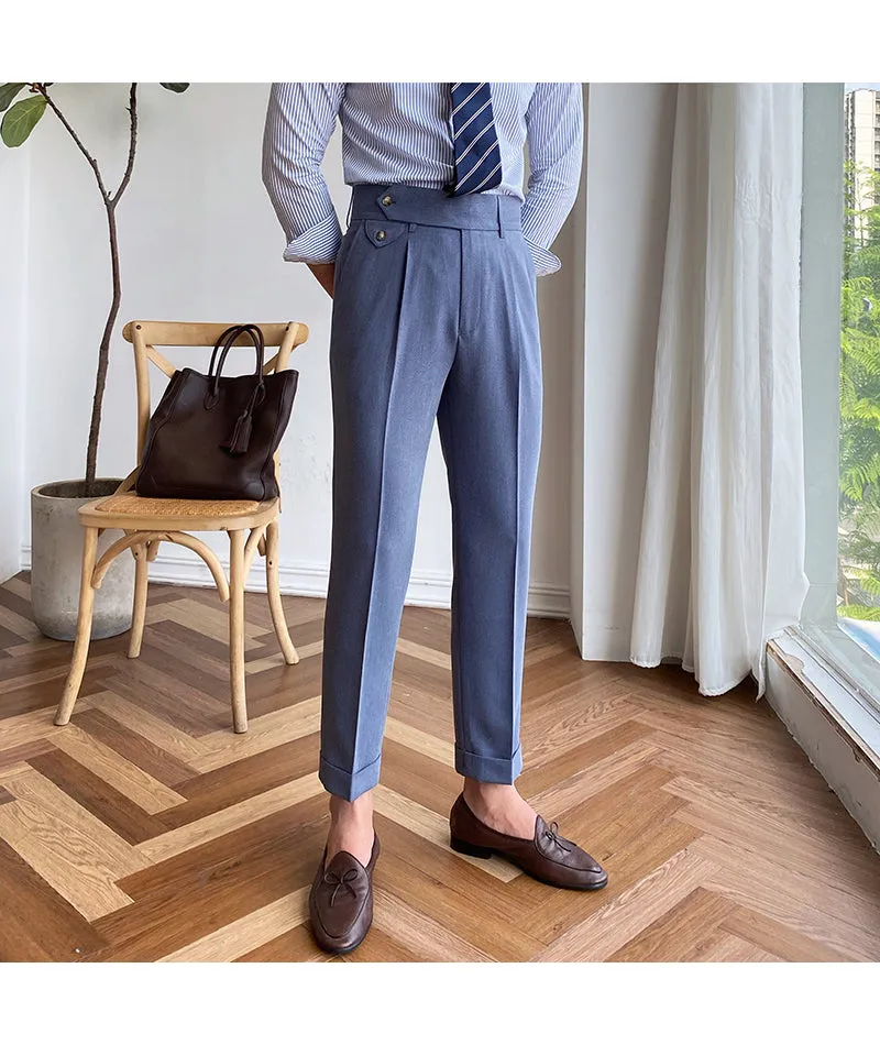 Autumn Men's Trousers High-waist Straight Drape Casual Business Dress Pants Office Social Wedding Streetwear Fashion Long Pants