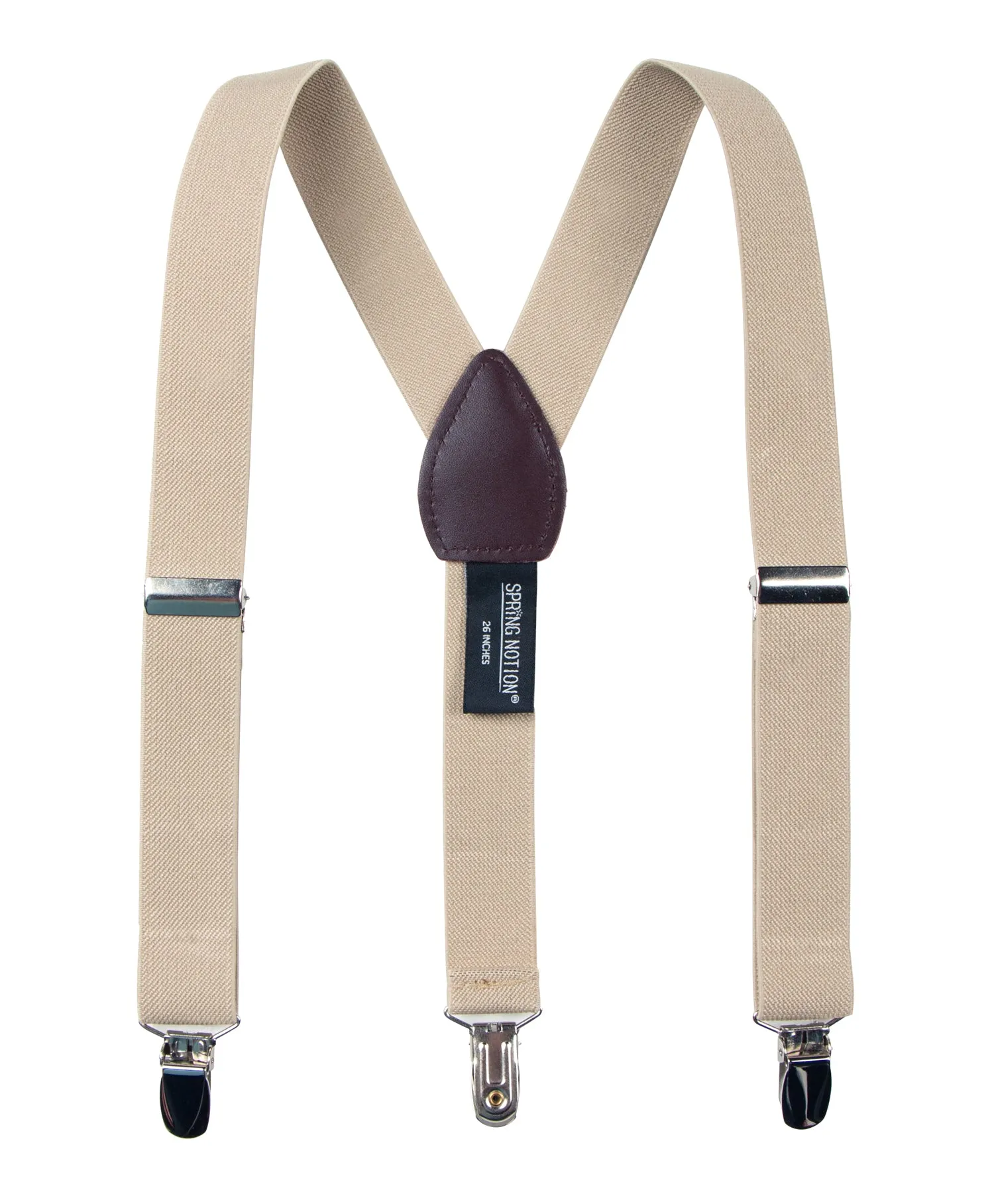 Boys' 4 Piece Suspenders Outfit, Tan/White/Champagne/Blush Pink