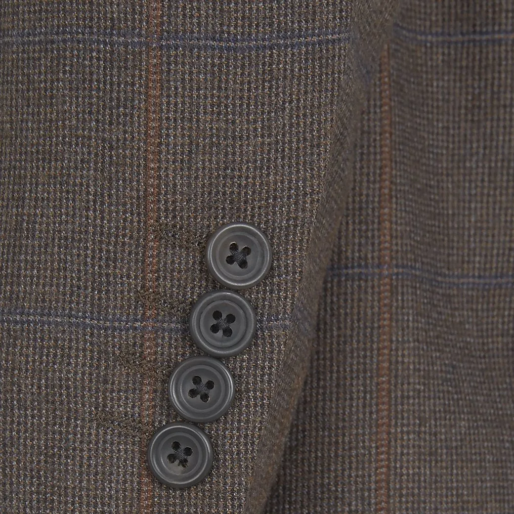 Cambridge Brown and Blue Birdseye Check Suit