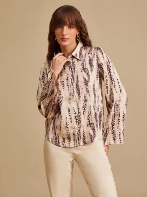 Celeste Beige Printed Shirt