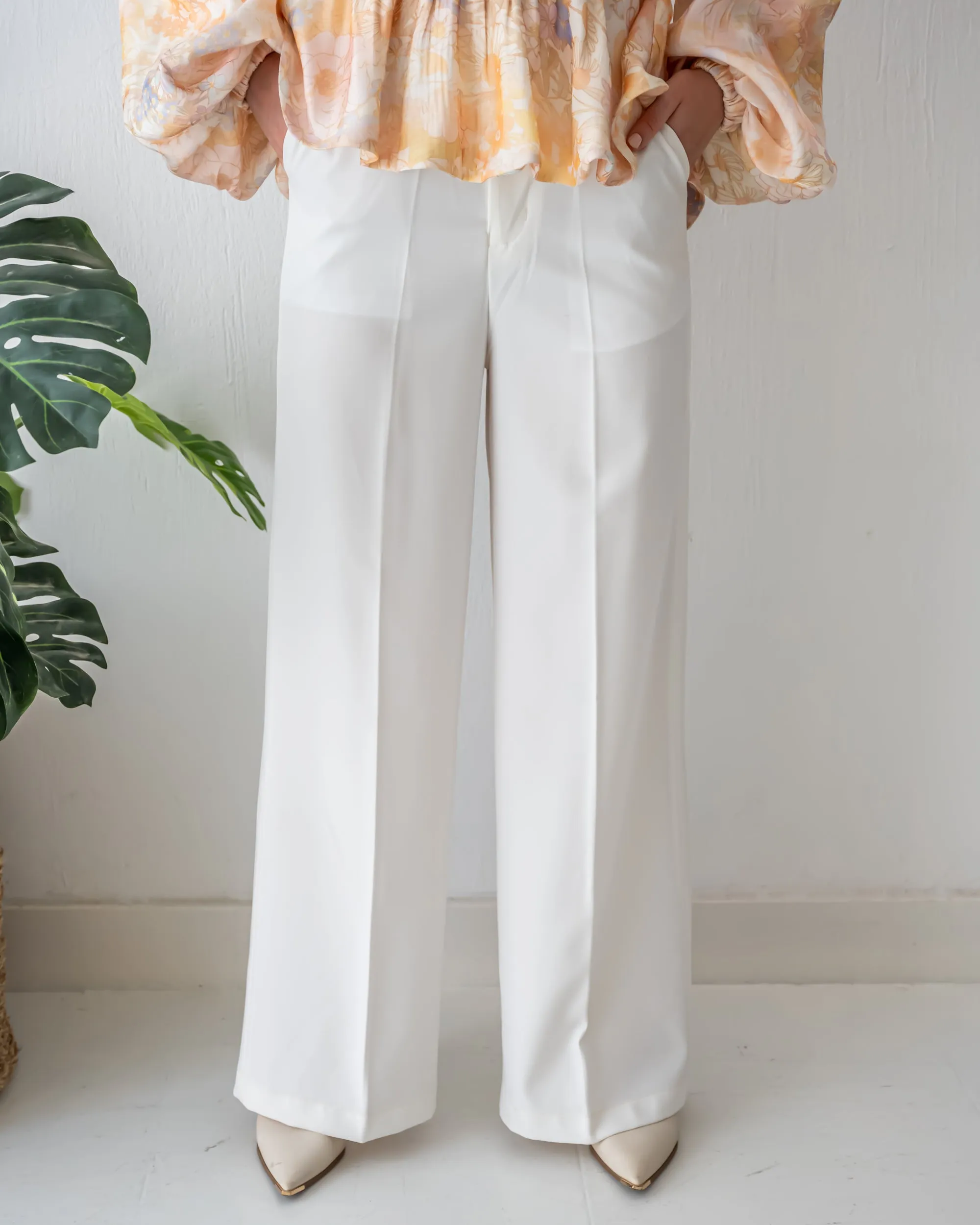 CLASSIC CREPE PANTS-OFF WHITE