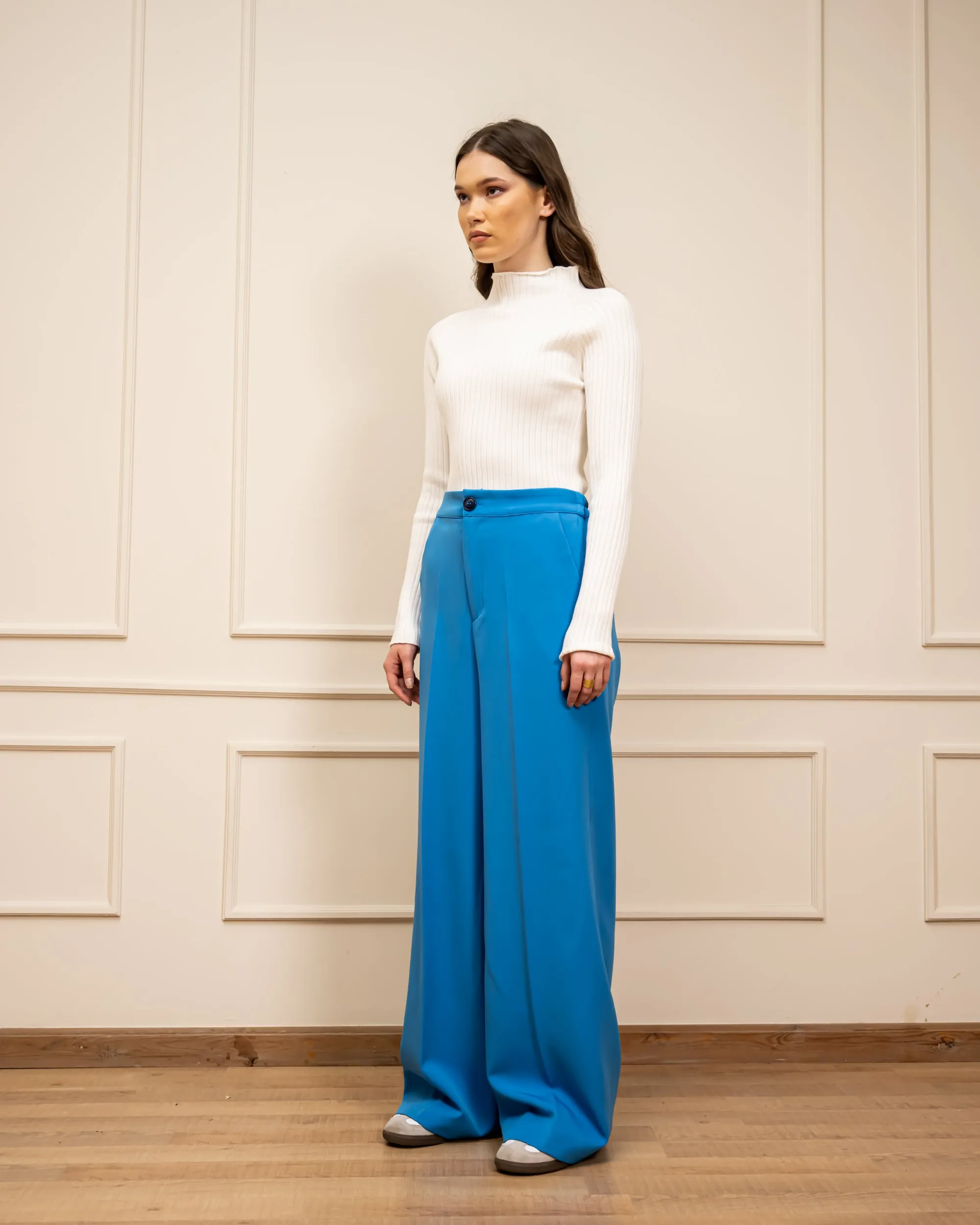 CLASSIC WIDE LEG PANT -BLUE