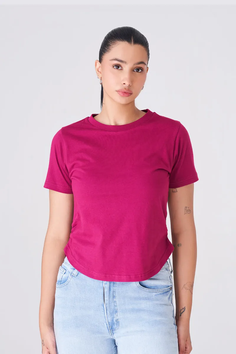 Comfortable and Versatile Plum Red T-Shirt