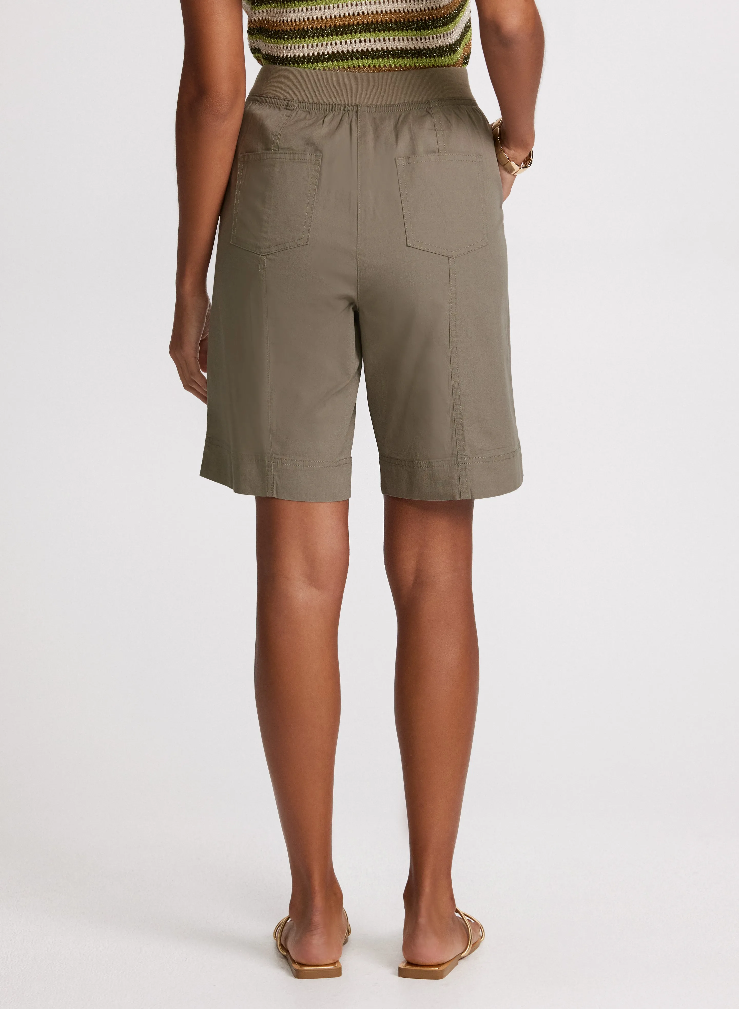 Cotton-Blend Drawstring Shorts