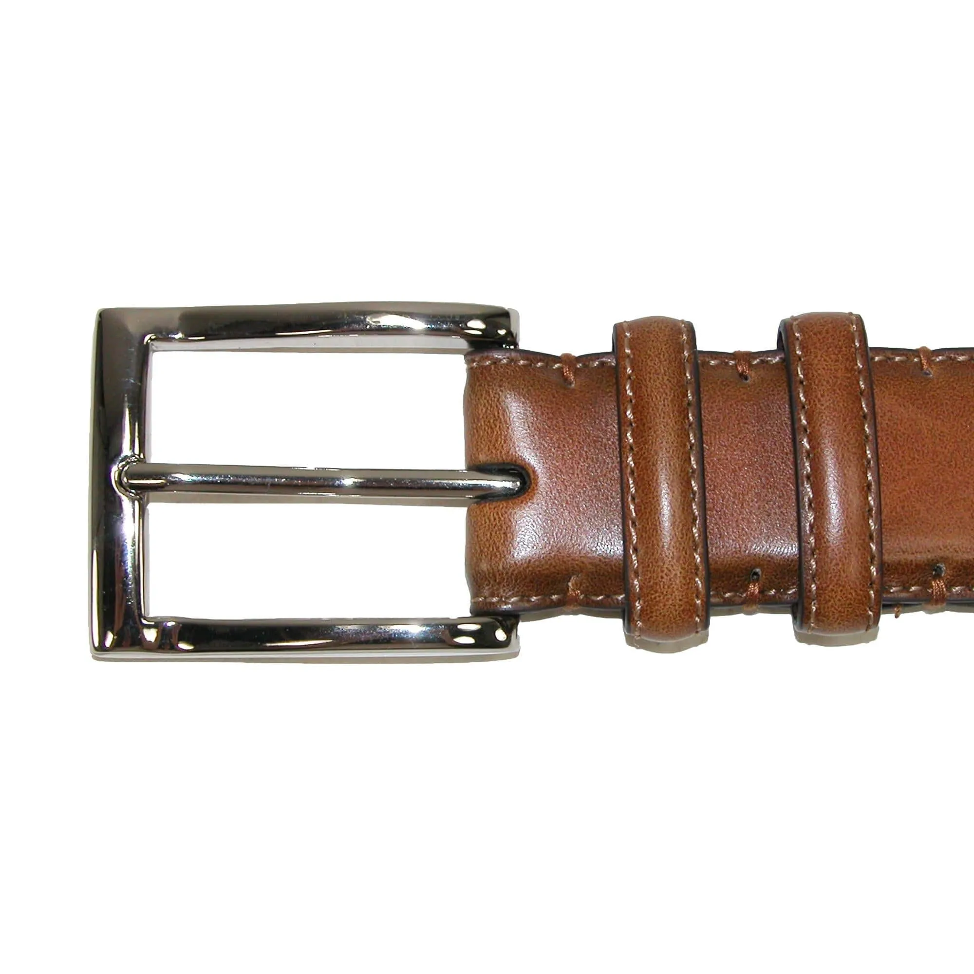 Danbury Men's Leather Cognac Double Loop Belt