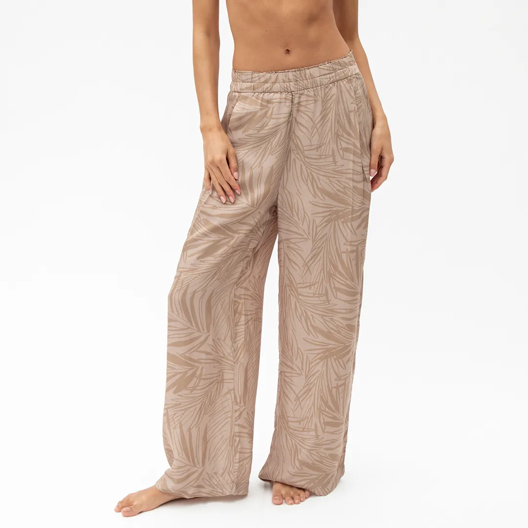 Day Trip Pant - Petite Palm Fronds Tan