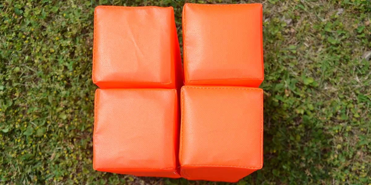 Deluxe Football End Zone Pylons – Durable Vinyl Nylon, Weighted for Stability (Set of 4, Orange)