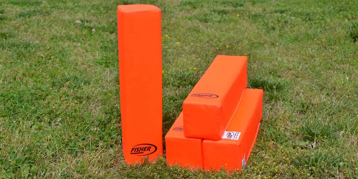 Deluxe Football End Zone Pylons – Durable Vinyl Nylon, Weighted for Stability (Set of 4, Orange)