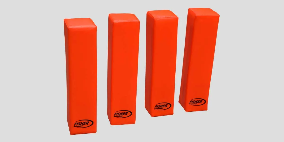 Deluxe Football End Zone Pylons – Durable Vinyl Nylon, Weighted for Stability (Set of 4, Orange)