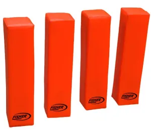 Deluxe Football End Zone Pylons – Durable Vinyl Nylon, Weighted for Stability (Set of 4, Orange)