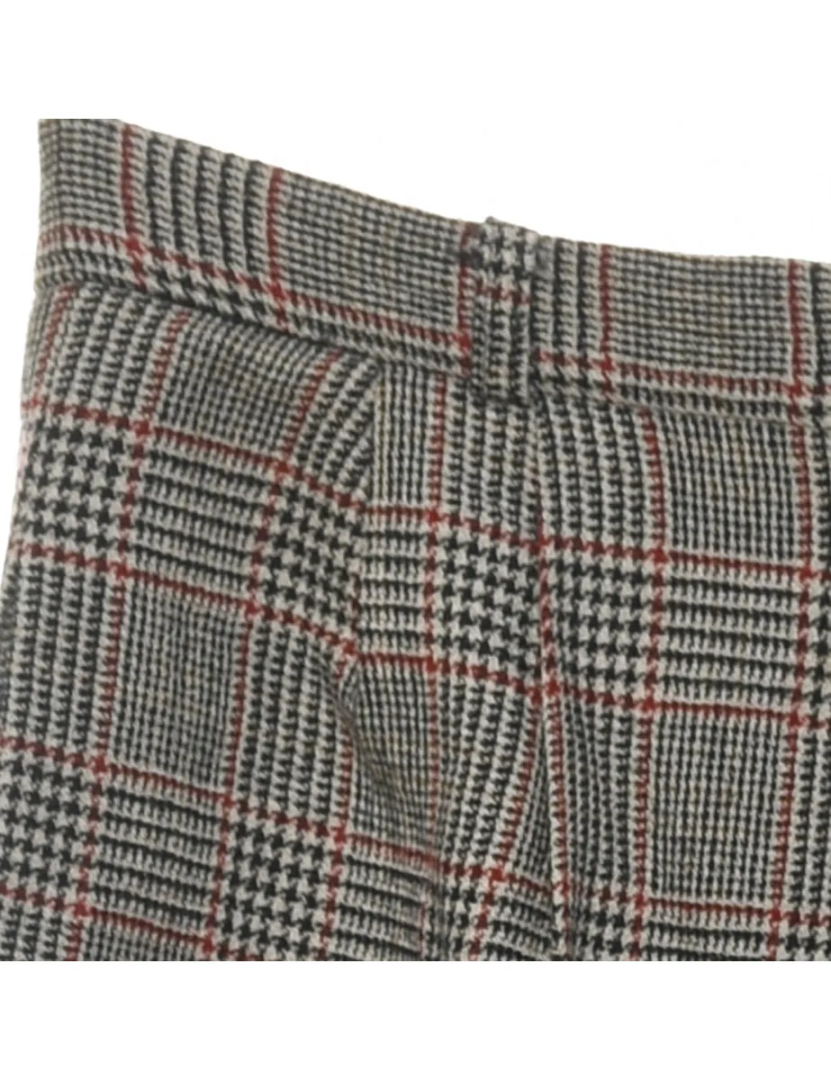 Dogtooth Check Tapered Trousers - W28 L28