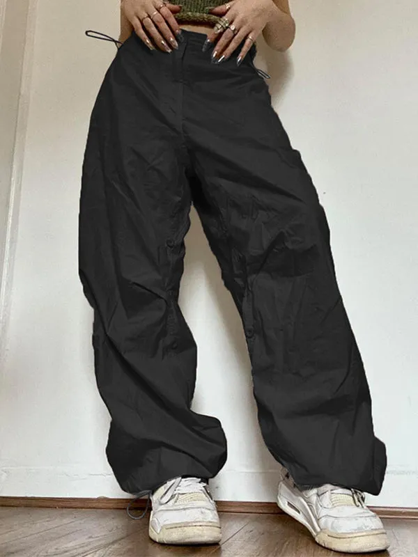 Drawstring Low Waist Baggy Cargo Pants