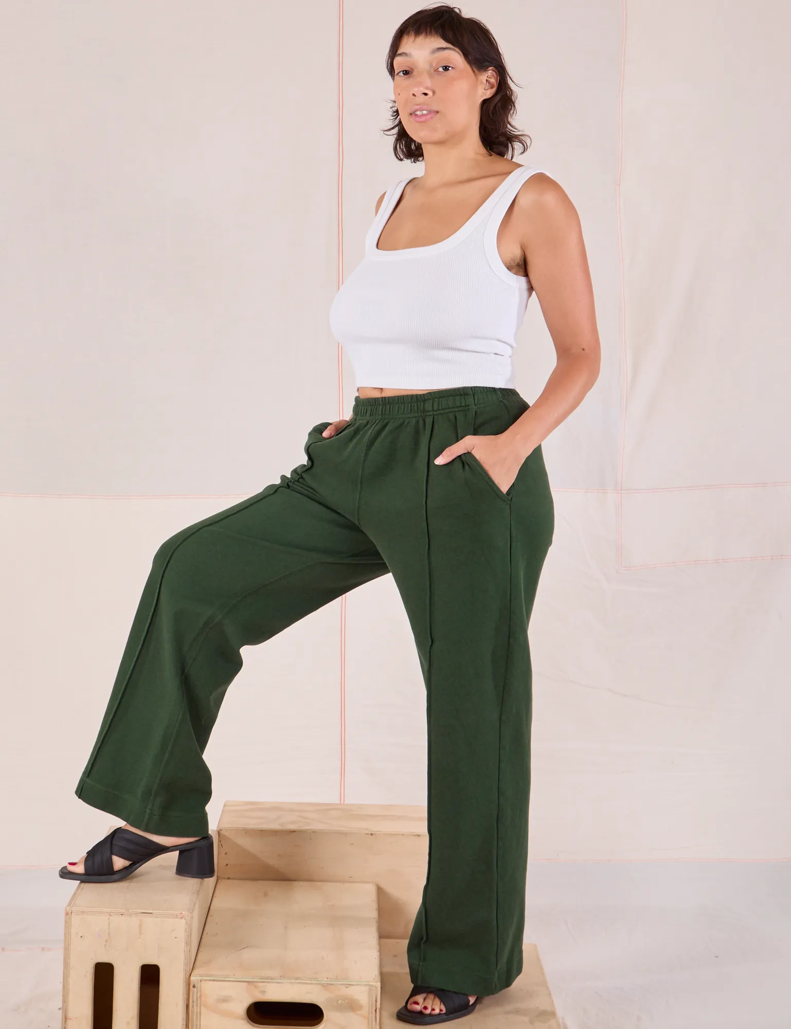 Easy Western Pants - Swamp Green