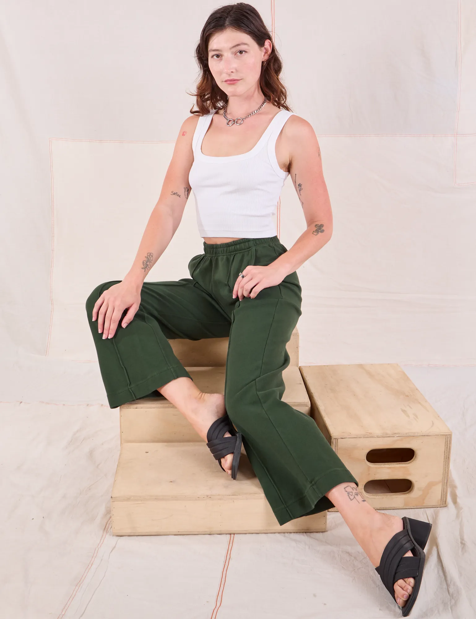 Easy Western Pants - Swamp Green