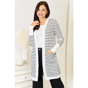 Elevate Your Wardrobe with Timeless Striped Longline Cardigan