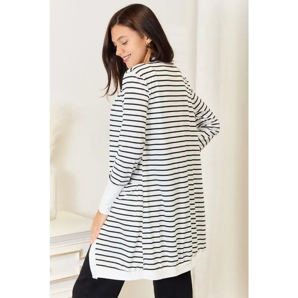 Elevate Your Wardrobe with Timeless Striped Longline Cardigan