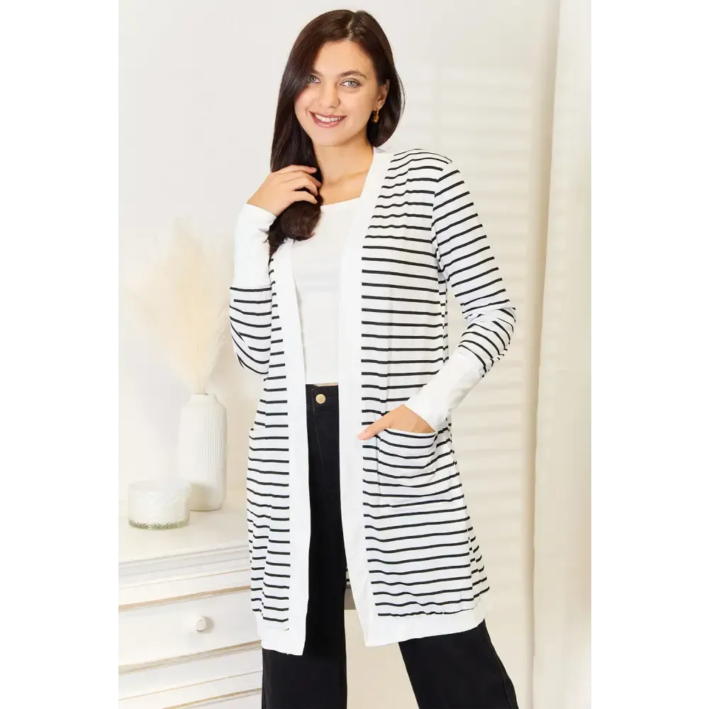 Elevate Your Wardrobe with Timeless Striped Longline Cardigan