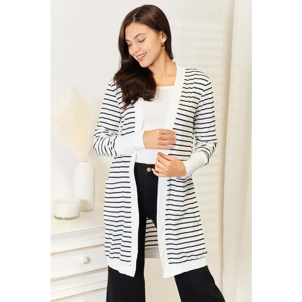 Elevate Your Wardrobe with Timeless Striped Longline Cardigan