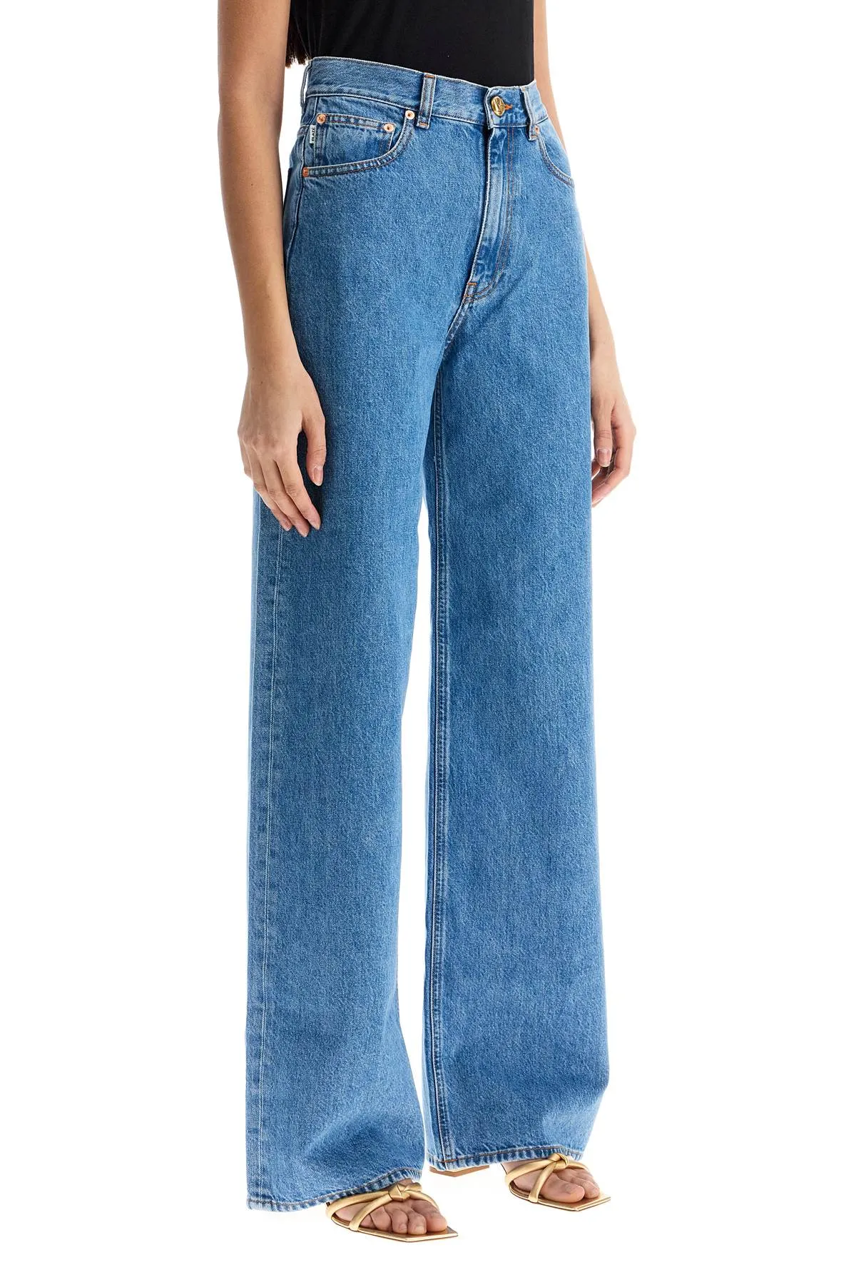 Embroidered Wide-Leg Jeans