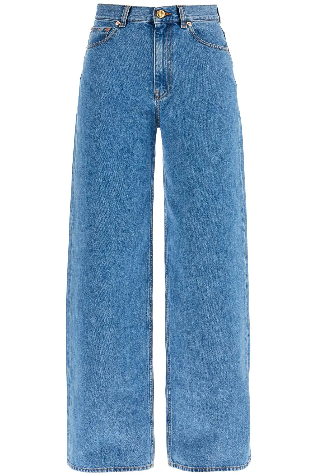 Embroidered Wide-Leg Jeans