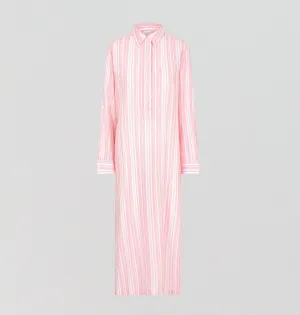 Floor length relaxed fit nightshirt [Fondant Stripe]