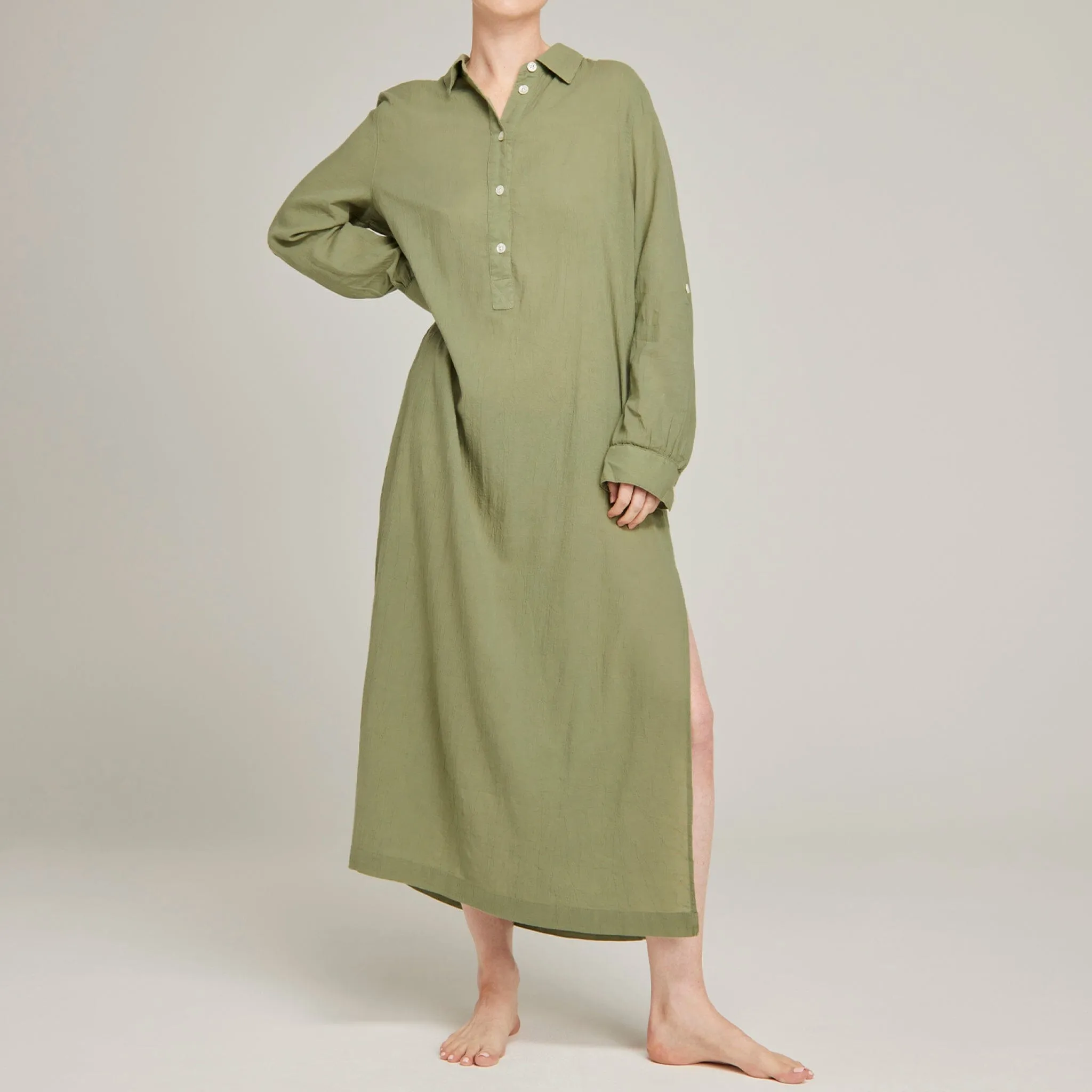 Floor length relaxed fit nightshirt [Sage]