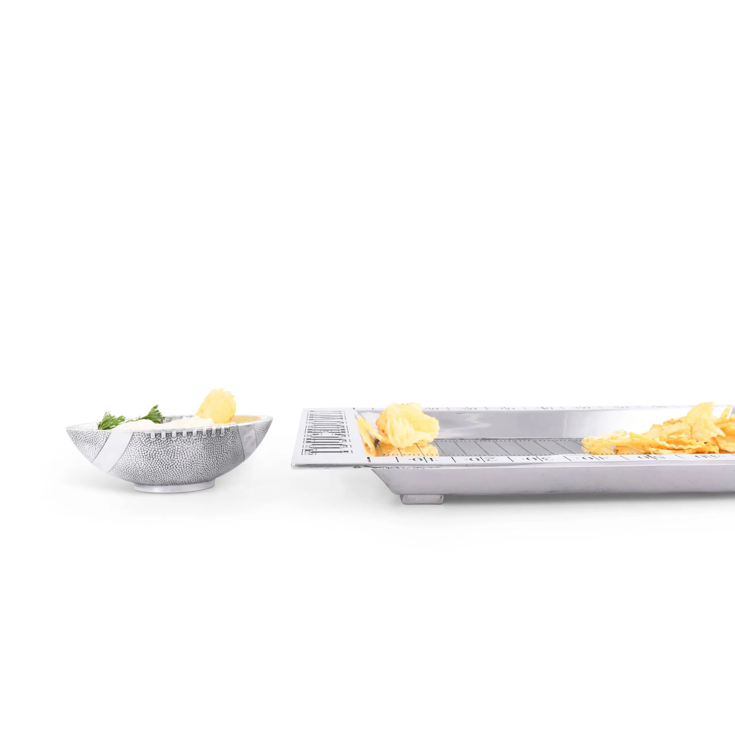 Football Field Chip and Dip Tray and Bowl