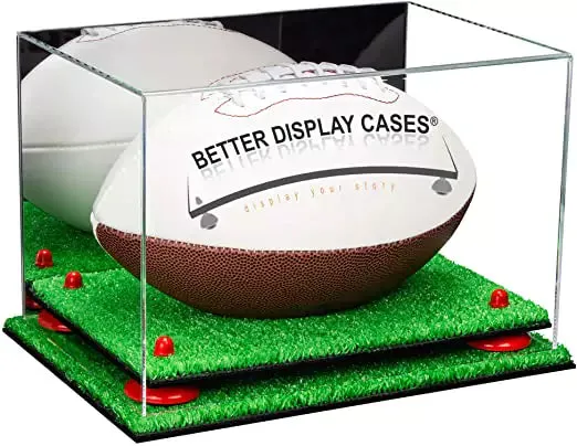 Full-Size Football Display Case Horizontal - Mirror No Wall Mounts (B41/A004)