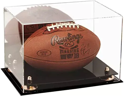 Full-Size Football Display Case Horizontal - Mirror No Wall Mounts (B41/A004)