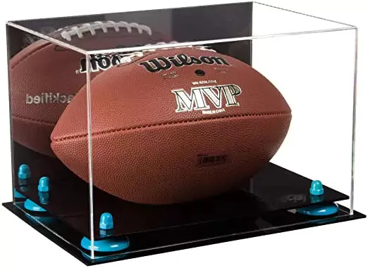 Full-Size Football Display Case Horizontal - Mirror No Wall Mounts (B41/A004)