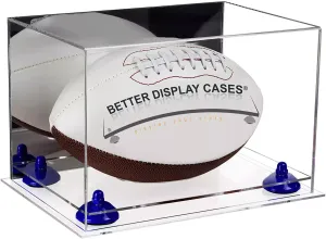 Full-Size Football Display Case Horizontal - Mirror No Wall Mounts (B41/A004)