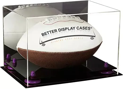 Full-Size Football Display Case Horizontal - Mirror No Wall Mounts (B41/A004)