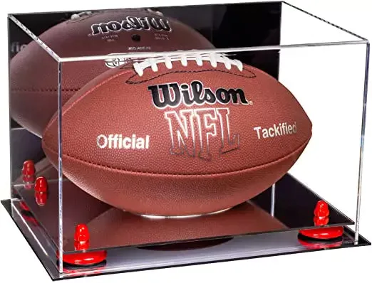 Full-Size Football Display Case Horizontal - Mirror No Wall Mounts (B41/A004)