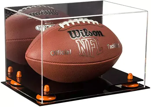 Full-Size Football Display Case Horizontal - Mirror No Wall Mounts (B41/A004)