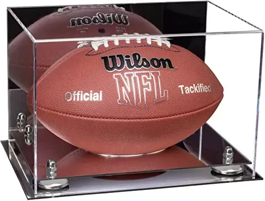 Full-Size Football Display Case Horizontal - Mirror No Wall Mounts (B41/A004)