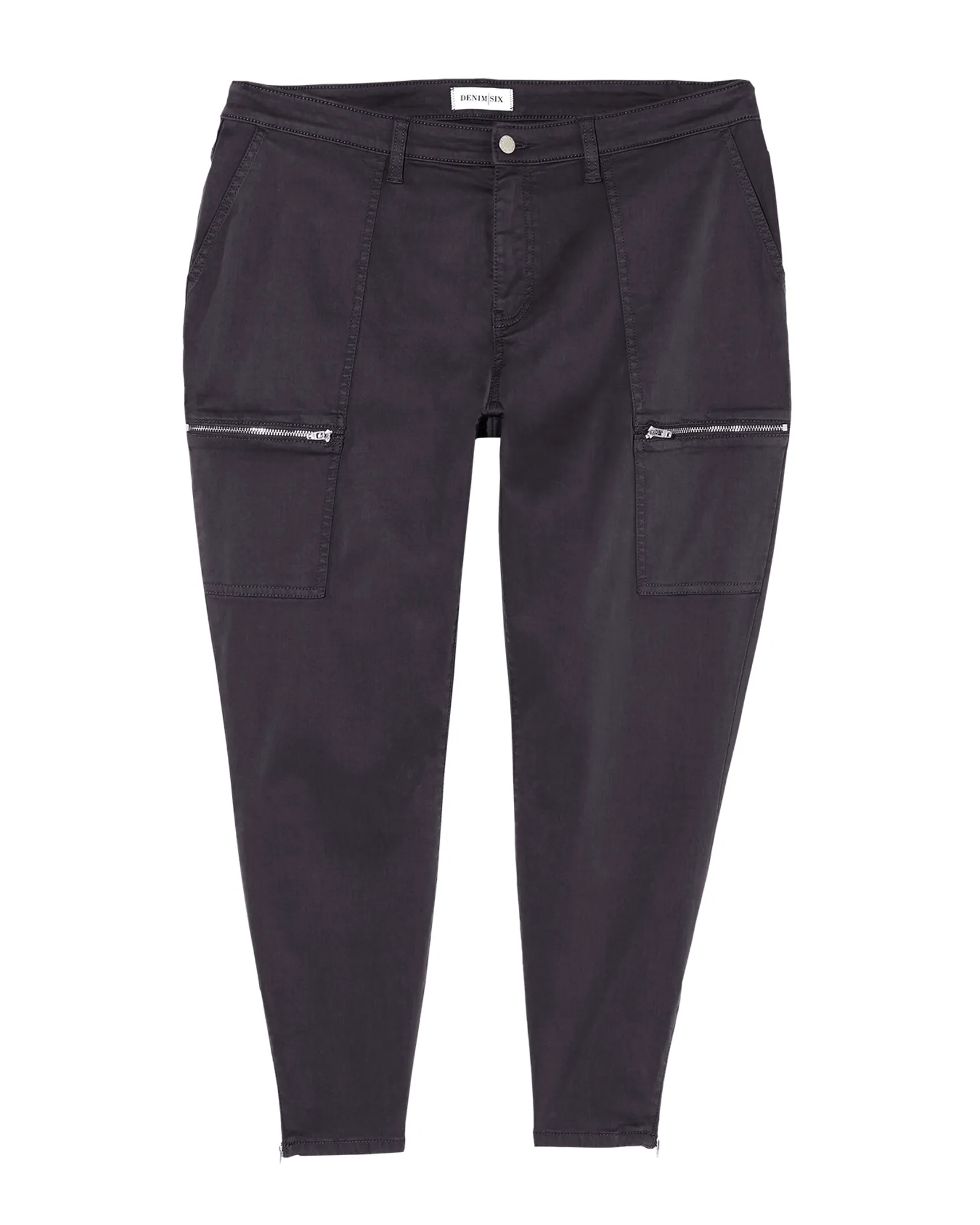 Geneva Twill Ankle Pant with Zip Details | Navy