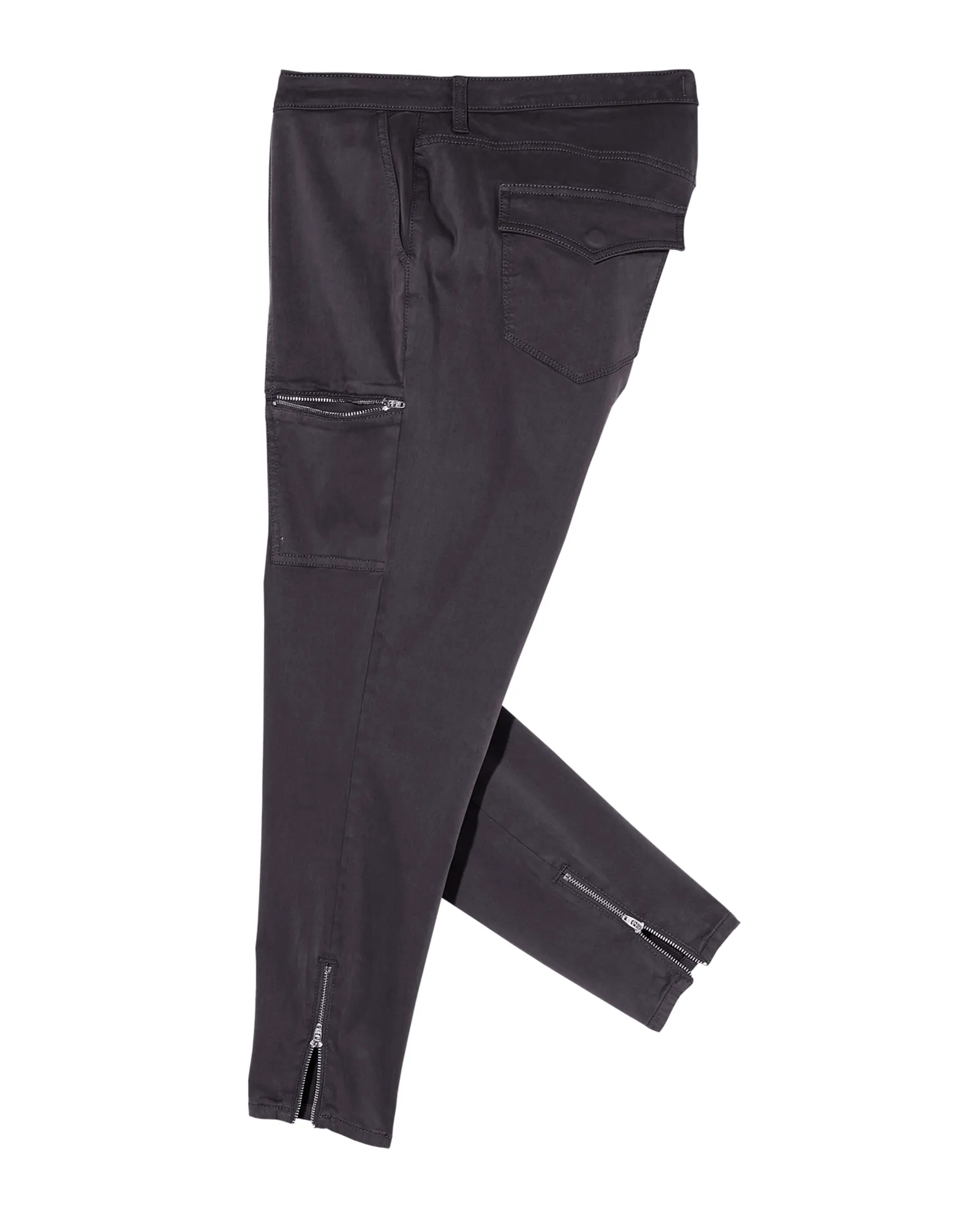 Geneva Twill Ankle Pant with Zip Details | Navy