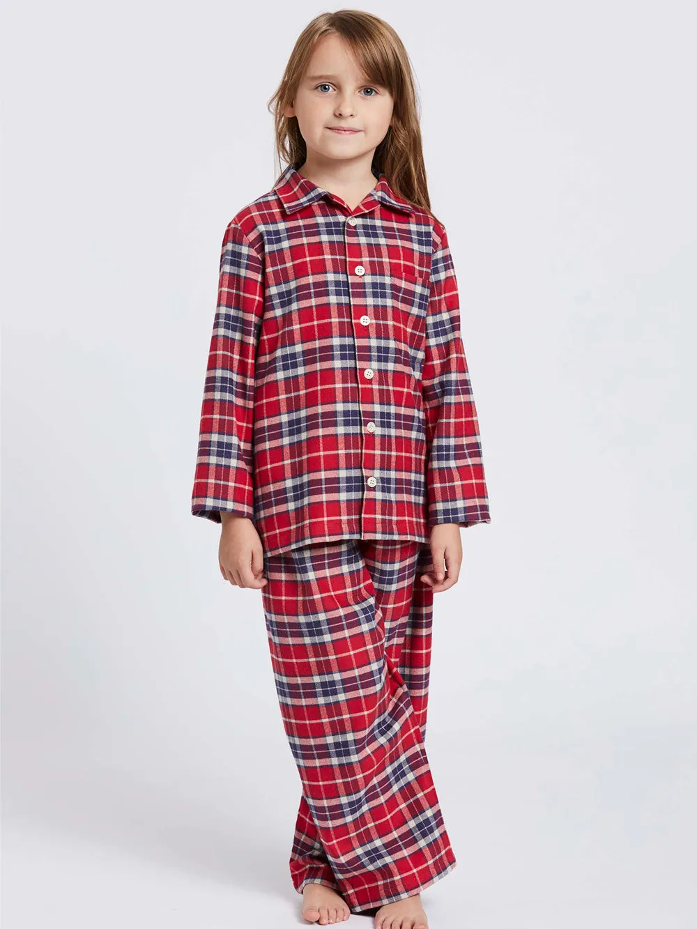 Girls Red Tartan Pyjamas