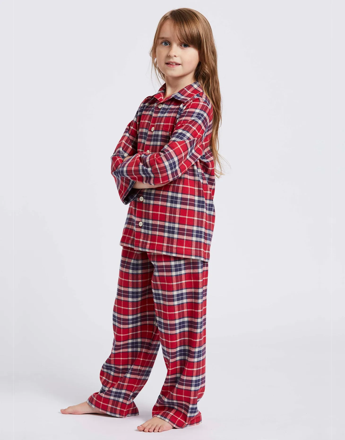 Girls Red Tartan Pyjamas