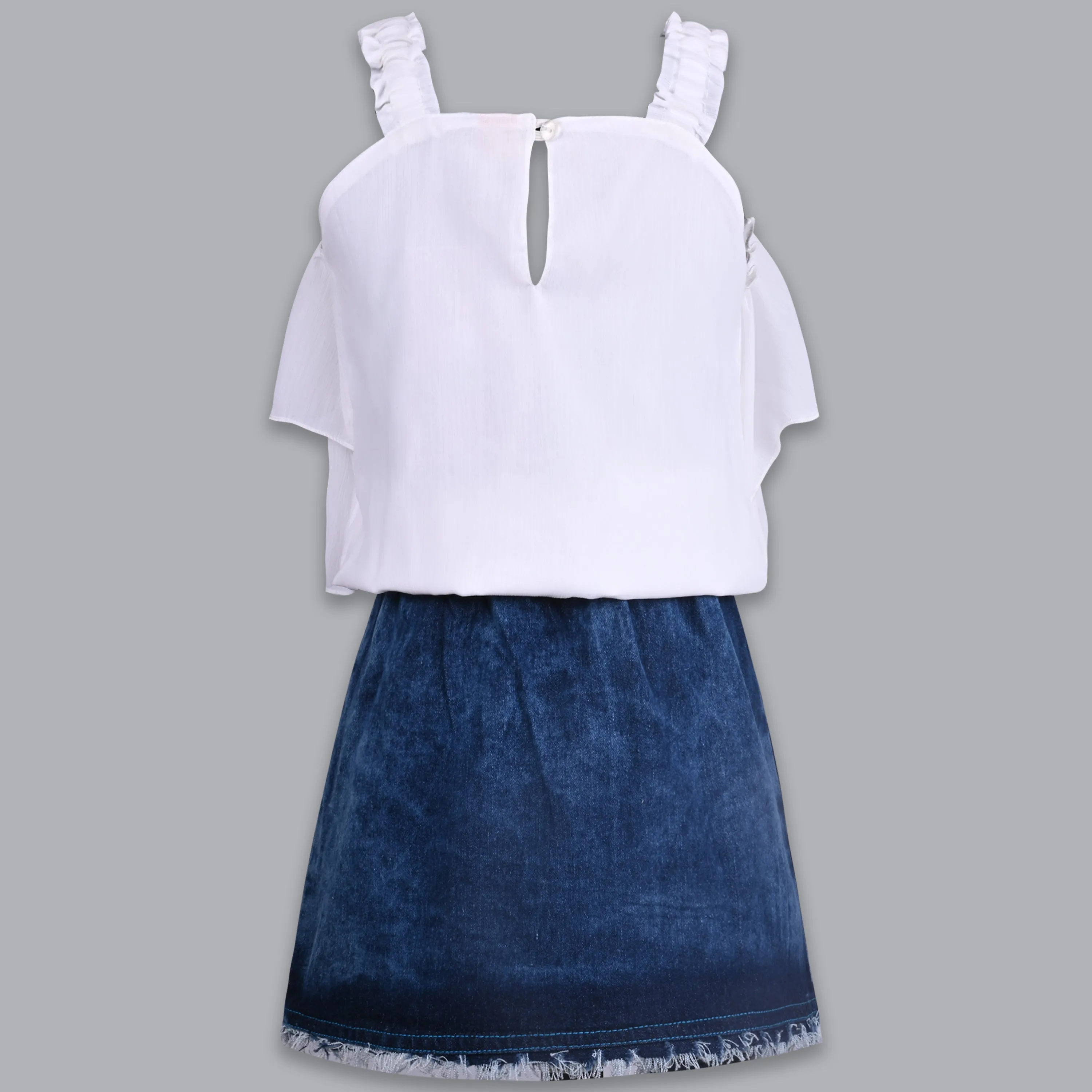 Girls Solid Top and Shorts Clothing Set