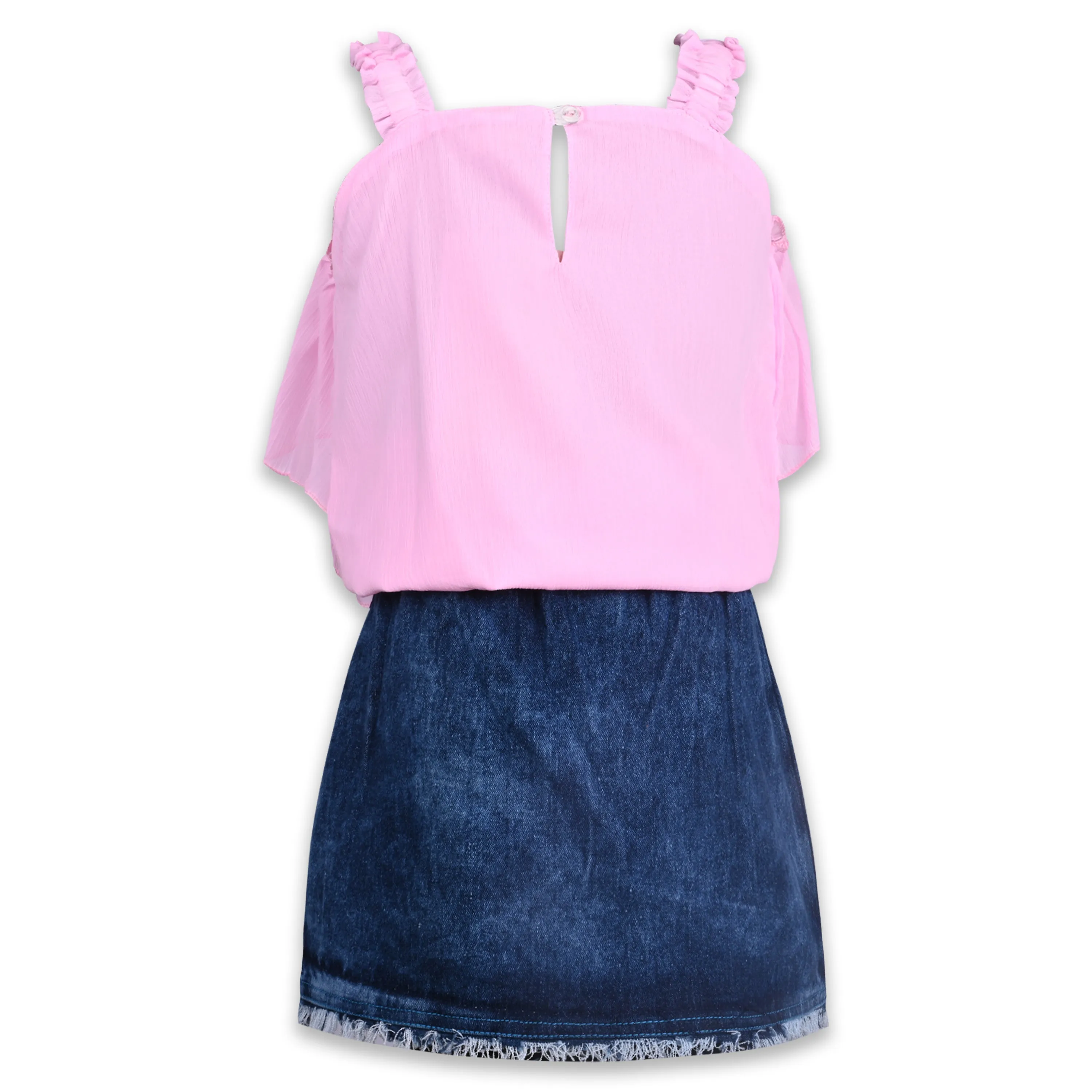 Girls Solid Top and Shorts Clothing Set