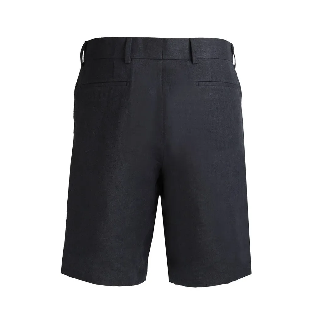 HENRY Linen Tailored Shorts NAVY