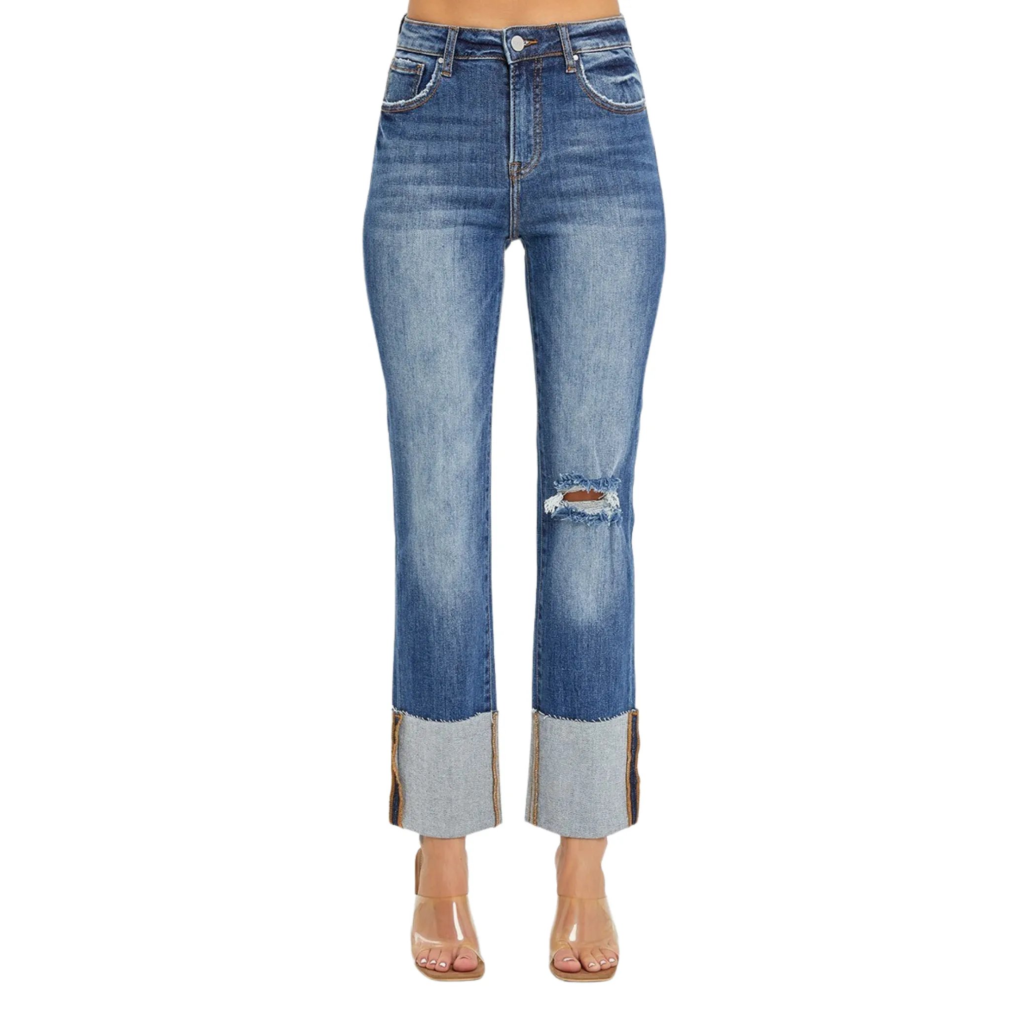 High Rise Straight Jeans