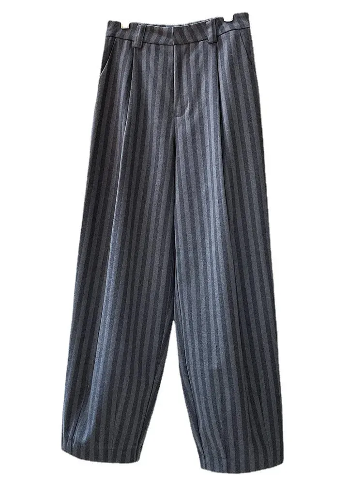 High Waist Striped Loose Pants