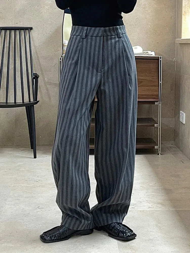 High Waist Striped Loose Pants